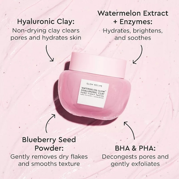 Glow Recipe | Watermelon Glow Hyaluronic Clay Pore Tight Facial - Picture 3 of 4